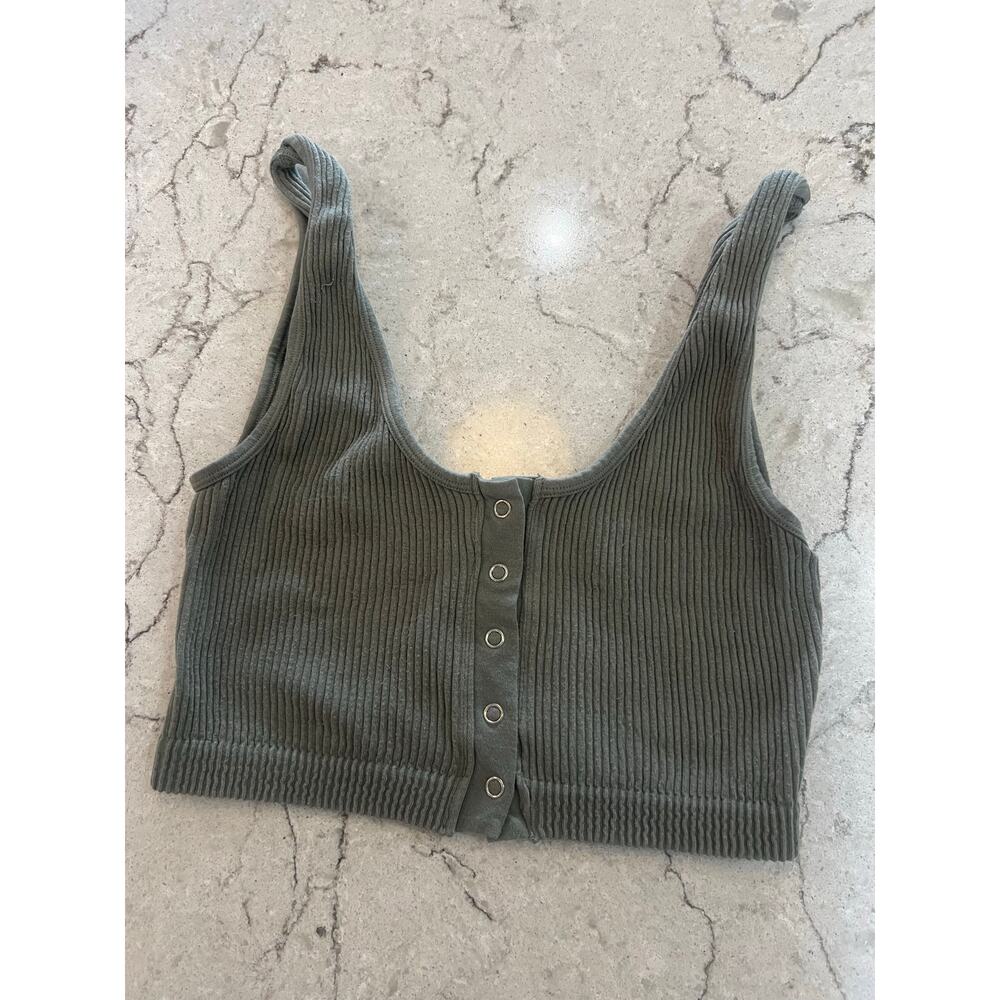 Olive Green Aerie Snap-Up Henley Bra Top/Cami – Size Medium